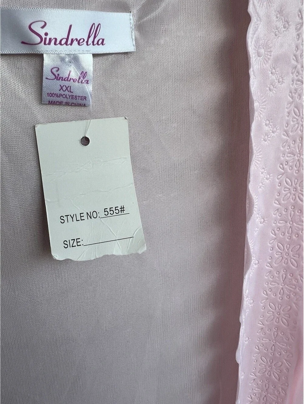 Sindrell Light Pink Polyester Sheer New Robe Size XXL